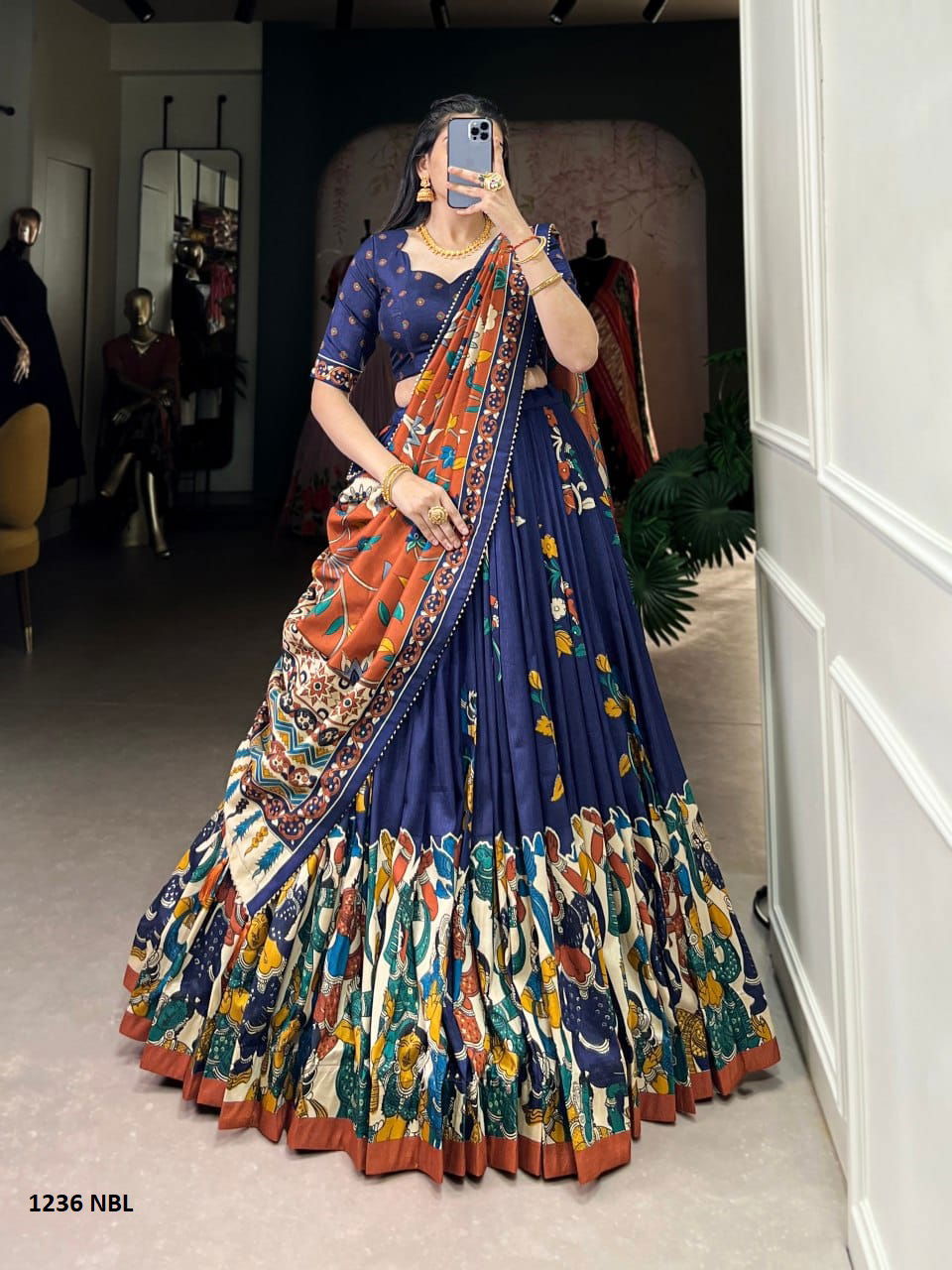 LNB 1236 Tussar Silk Printed Lehenga Choli Suppliers In India
